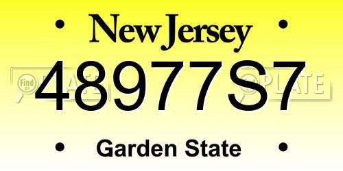48977S7 New Jersey License Plate