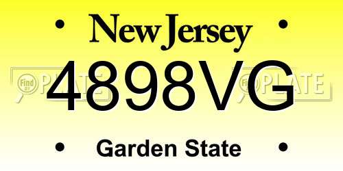 4898VG New Jersey License Plate