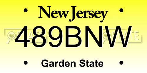 489BNW New Jersey License Plate