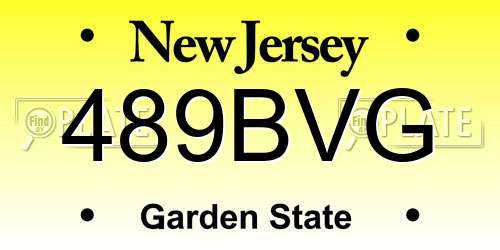 489BVG New Jersey License Plate