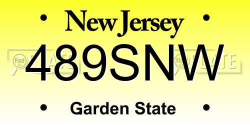 489SNW New Jersey License Plate