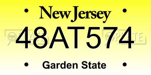 48AT574 New Jersey License Plate