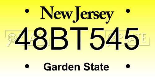 48BT545 New Jersey License Plate