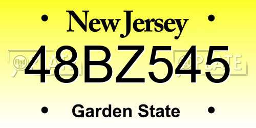 48BZ545 New Jersey License Plate