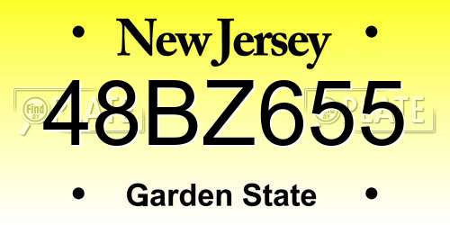 48BZ655 New Jersey License Plate