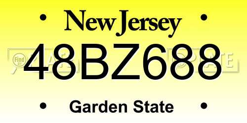 48BZ688 New Jersey License Plate