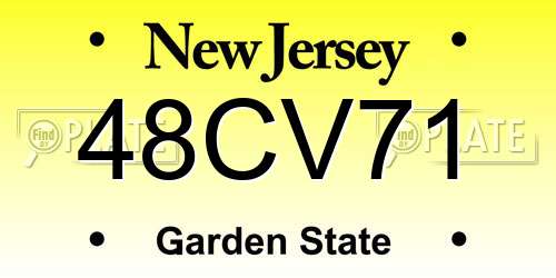 48CV71 New Jersey License Plate