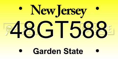 48GT588 New Jersey License Plate