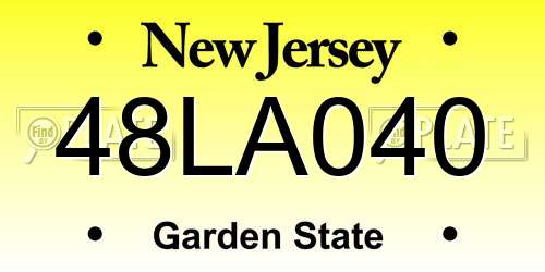 48LA040 New Jersey License Plate