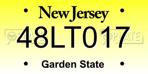 48LT017 New Jersey License Plate