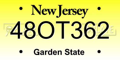 48OT362 New Jersey License Plate