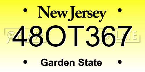 48OT367 New Jersey License Plate