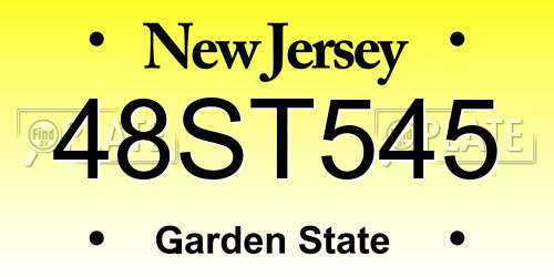 48ST545 New Jersey License Plate