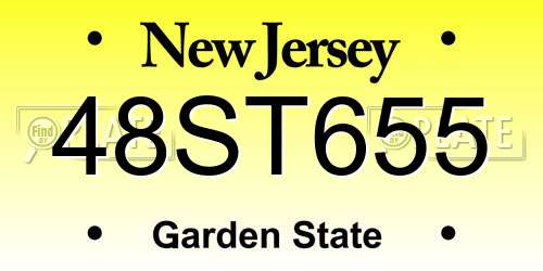 48ST655 New Jersey License Plate