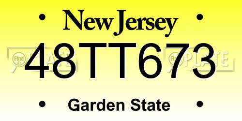 48TT673 New Jersey License Plate