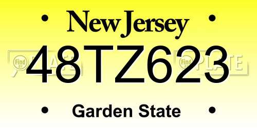 48TZ623 New Jersey License Plate