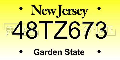 48TZ673 New Jersey License Plate