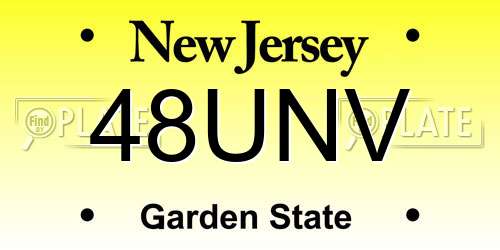 48UNV New Jersey License Plate