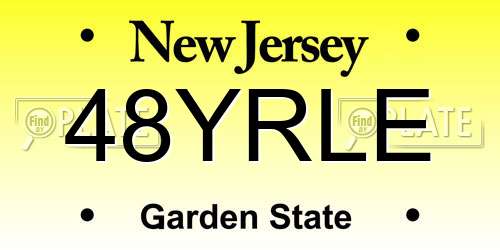 48YRLE New Jersey License Plate