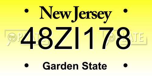 48ZI178 New Jersey License Plate