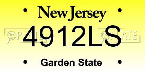 4912LS New Jersey License Plate