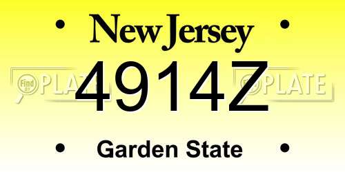 4914Z New Jersey License Plate