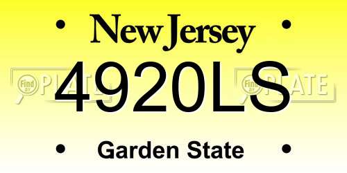 4920LS New Jersey License Plate