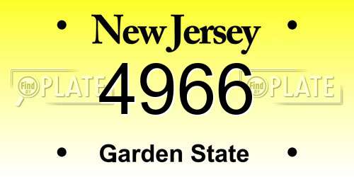4966 New Jersey License Plate