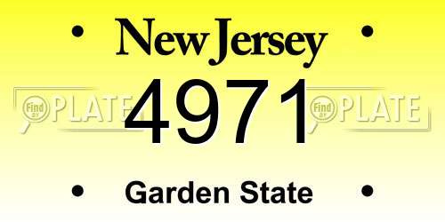4971 New Jersey License Plate