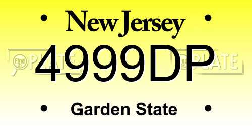 4999DP New Jersey License Plate