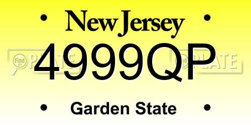 4999QP New Jersey License Plate