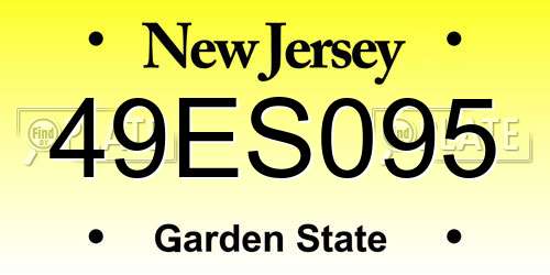 49ES095 New Jersey License Plate