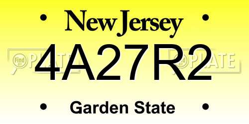 4A27R2 New Jersey License Plate