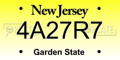 4A27R7 New Jersey License Plate