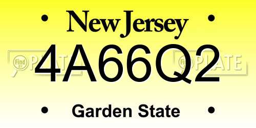 4A66Q2 New Jersey License Plate