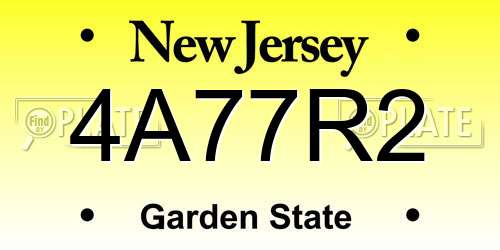 4A77R2 New Jersey License Plate