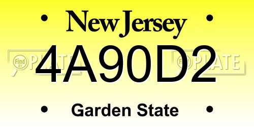4A90D2 New Jersey License Plate