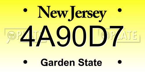 4A90D7 New Jersey License Plate