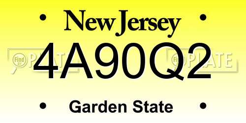 4A90Q2 New Jersey License Plate