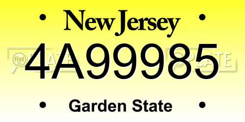 4A99985 New Jersey License Plate