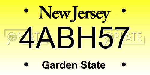 4ABH57 New Jersey License Plate