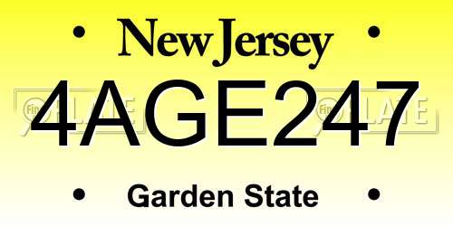 4AGE247 New Jersey License Plate