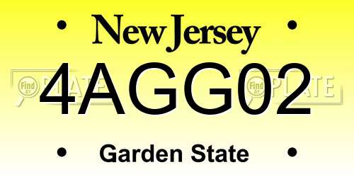 4AGG02 New Jersey License Plate