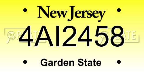 4AI2458 New Jersey License Plate