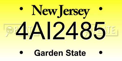 4AI2485 New Jersey License Plate