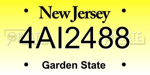 4AI2488 New Jersey License Plate