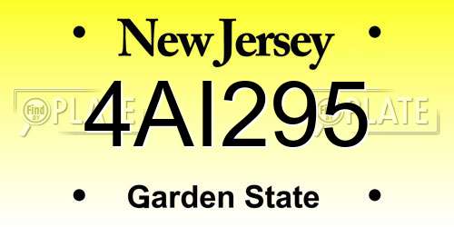 4AI295 New Jersey License Plate