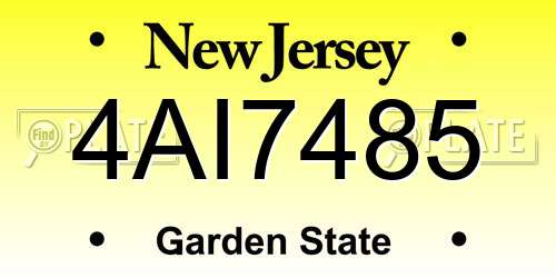 4AI7485 New Jersey License Plate