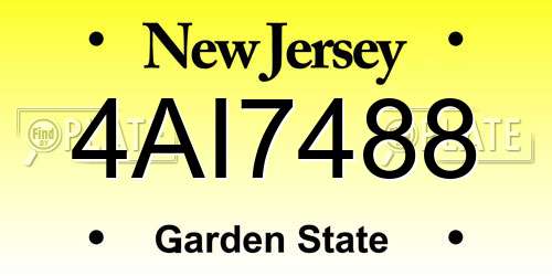 4AI7488 New Jersey License Plate