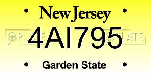 4AI795 New Jersey License Plate